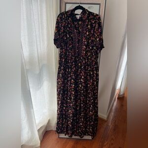 Gorgeous London Style 18 Floral Black Maxi Dress
